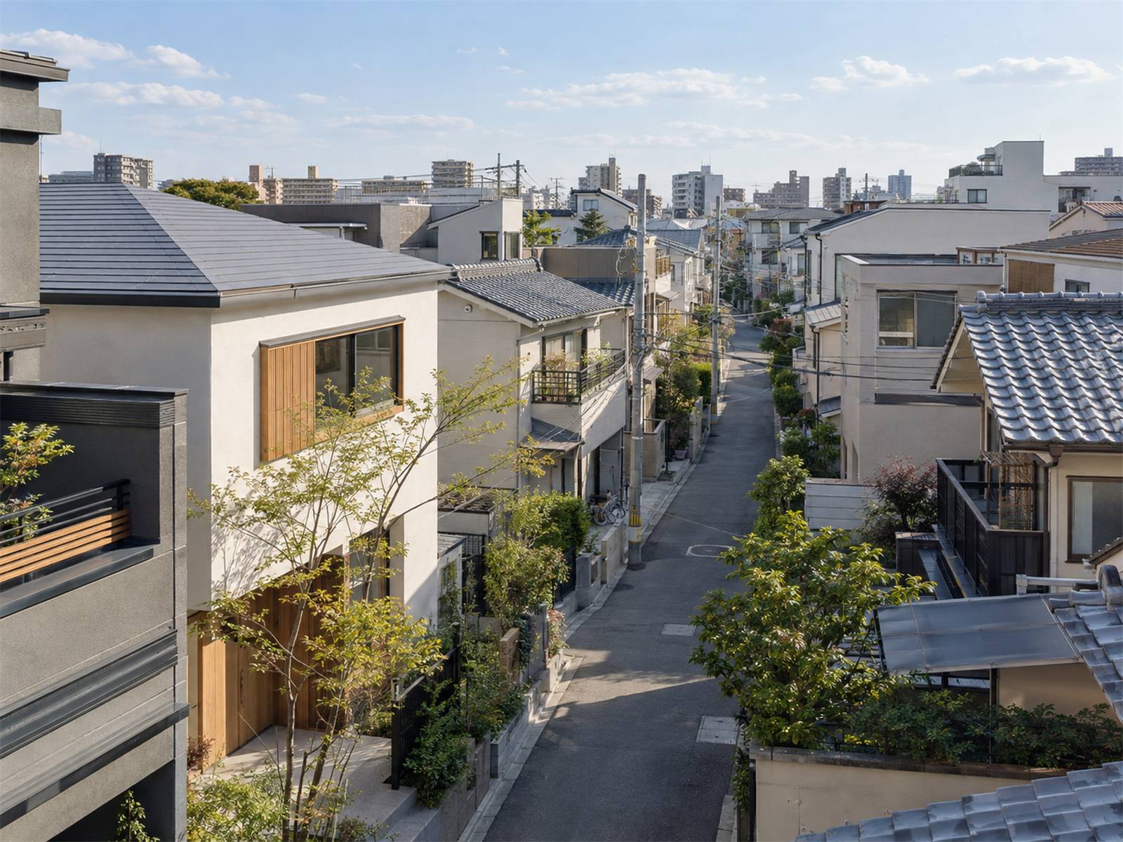 大阪の住宅街の俯瞰